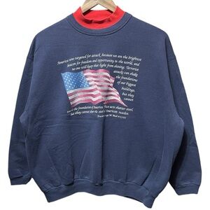 vintage 2000s USA Patriotic 911 September 11th George W. Bush Quote sweatshirt